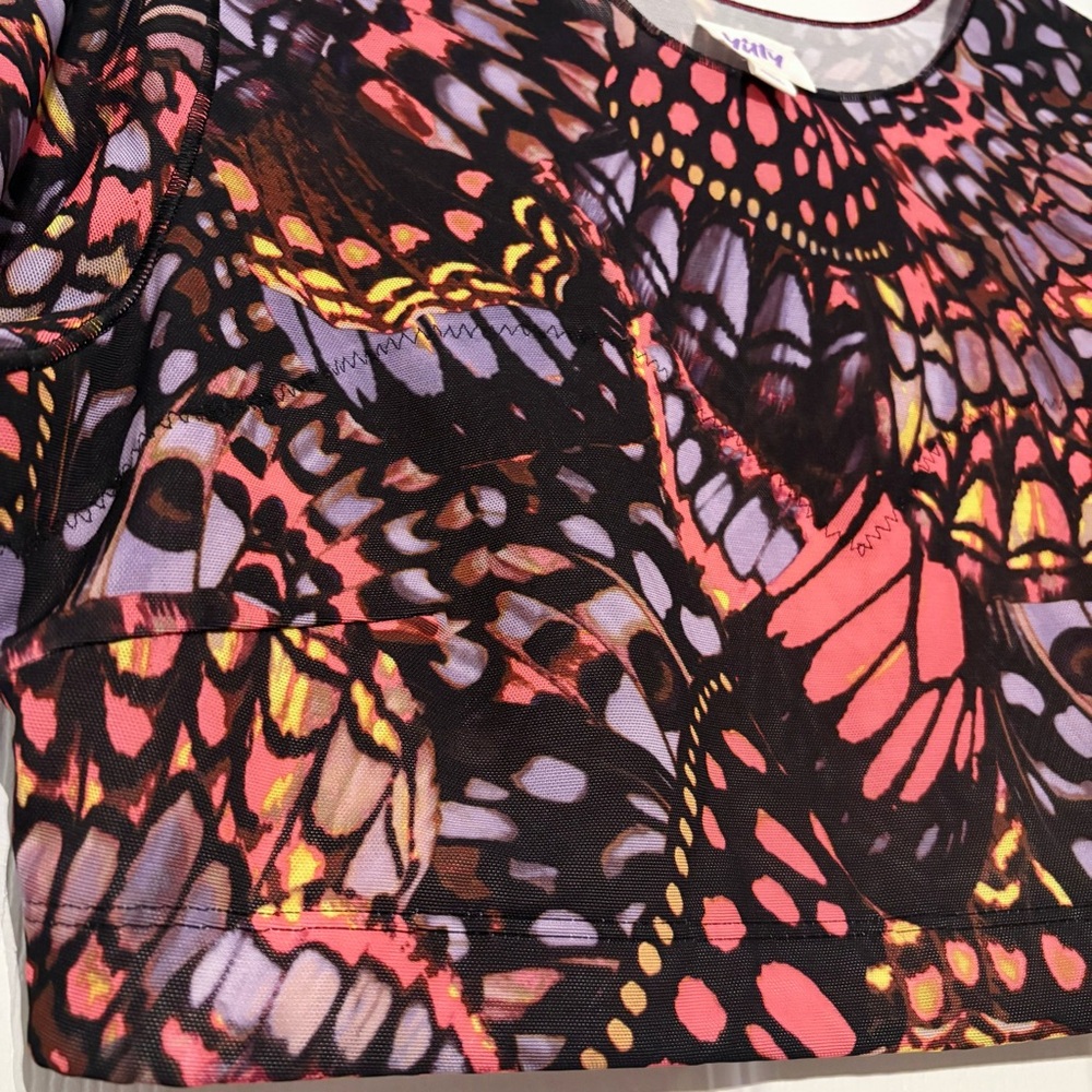 NWOT YITTY butterfly mesh crop top - Picture 6 of 8